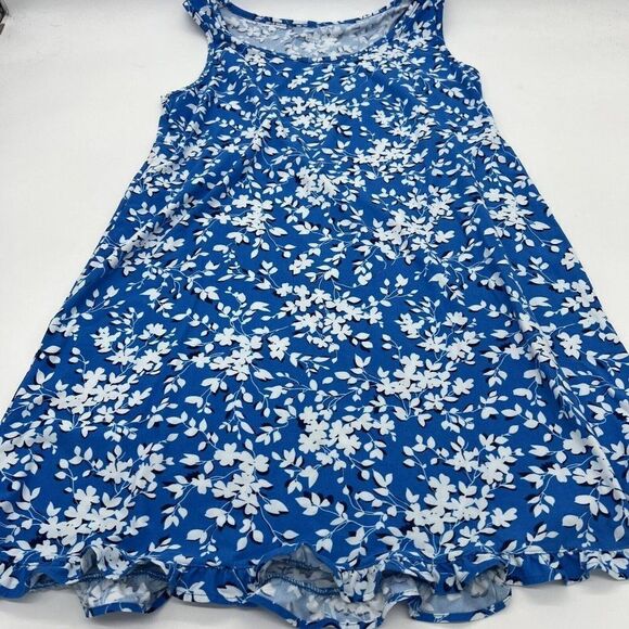 Draper James Tank Dress Blue Floral A-Line Ruffle Hem Round Neck Size S - Picture 1 of 4